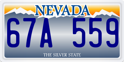 NV license plate 67A559