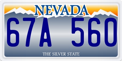 NV license plate 67A560