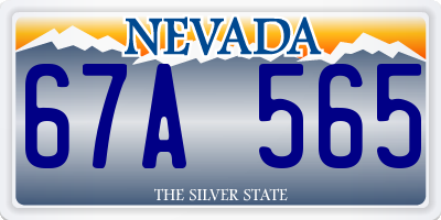 NV license plate 67A565