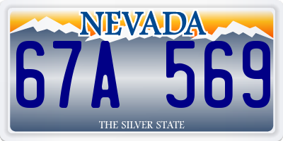 NV license plate 67A569