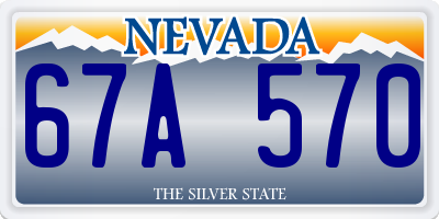 NV license plate 67A570