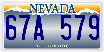 NV license plate 67A579