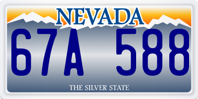 NV license plate 67A588