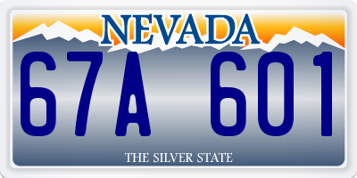 NV license plate 67A601