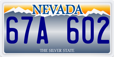 NV license plate 67A602