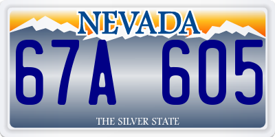 NV license plate 67A605