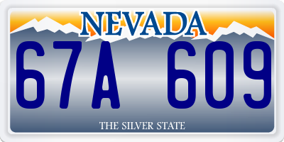 NV license plate 67A609