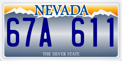 NV license plate 67A611