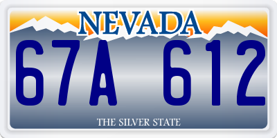 NV license plate 67A612