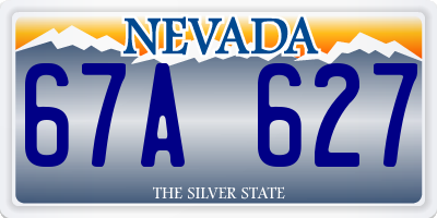 NV license plate 67A627