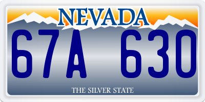 NV license plate 67A630