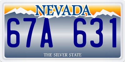 NV license plate 67A631