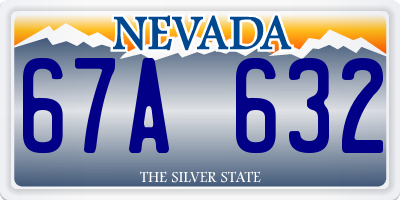 NV license plate 67A632