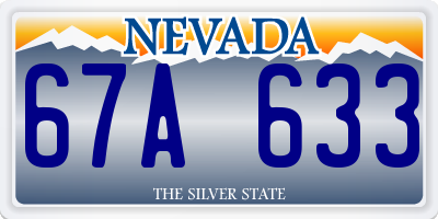 NV license plate 67A633