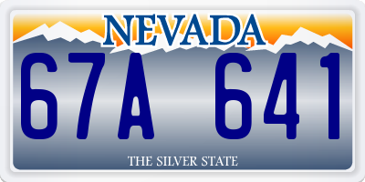 NV license plate 67A641