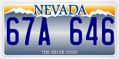 NV license plate 67A646
