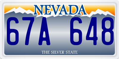 NV license plate 67A648