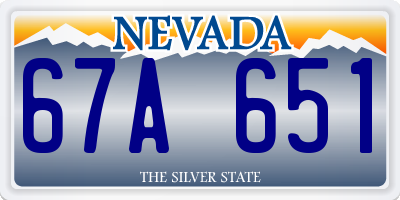 NV license plate 67A651