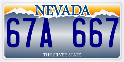 NV license plate 67A667