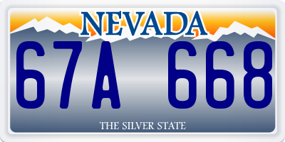 NV license plate 67A668