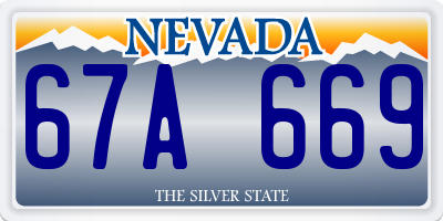 NV license plate 67A669