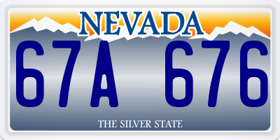 NV license plate 67A676