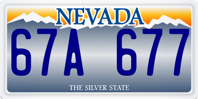 NV license plate 67A677