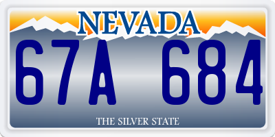 NV license plate 67A684