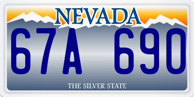 NV license plate 67A690