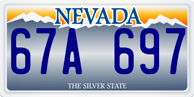NV license plate 67A697