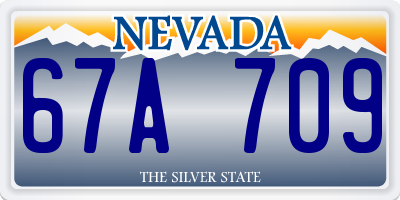 NV license plate 67A709