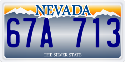 NV license plate 67A713