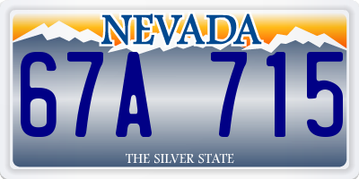 NV license plate 67A715