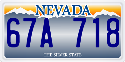 NV license plate 67A718