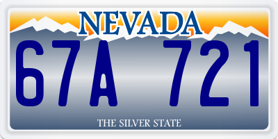 NV license plate 67A721