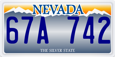 NV license plate 67A742