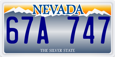 NV license plate 67A747