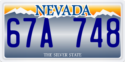 NV license plate 67A748