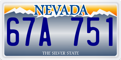 NV license plate 67A751