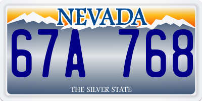 NV license plate 67A768