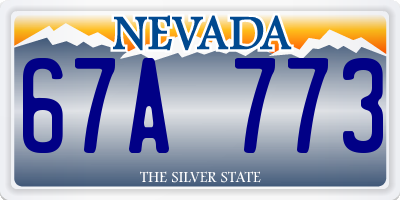 NV license plate 67A773