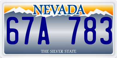 NV license plate 67A783