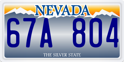 NV license plate 67A804