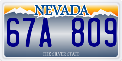 NV license plate 67A809
