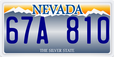 NV license plate 67A810