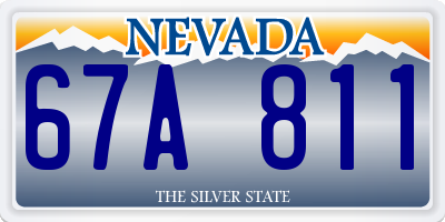 NV license plate 67A811