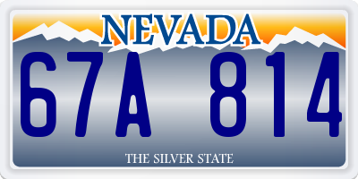 NV license plate 67A814