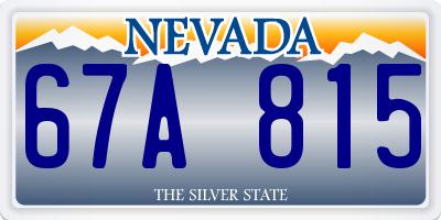NV license plate 67A815