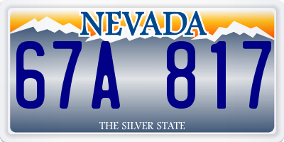 NV license plate 67A817