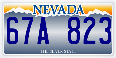 NV license plate 67A823